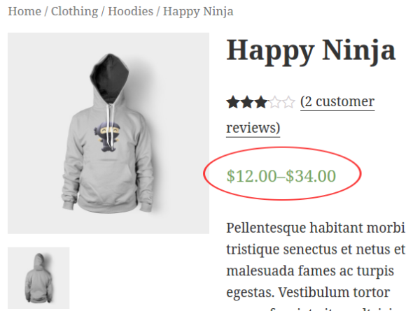 Personalice la vista del rango de precios en Woocommerce 3.2.x