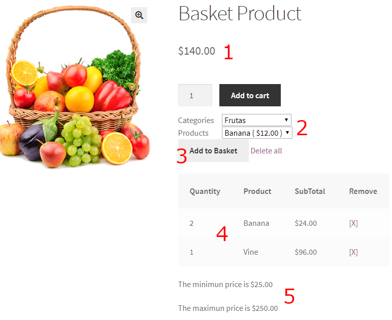 basket product woocommerce