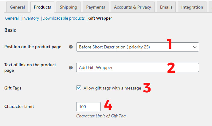 Gift Wrapper section woocommerce