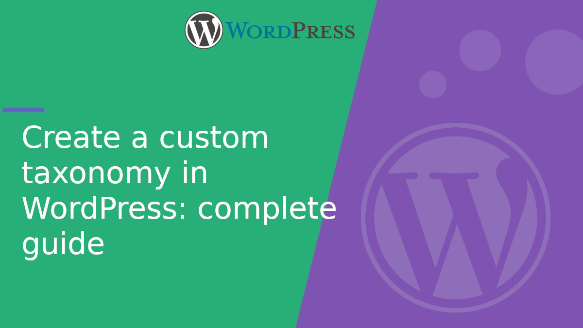 Create a custom taxonomy in WordPress: complete guide taxonomy in wordpress